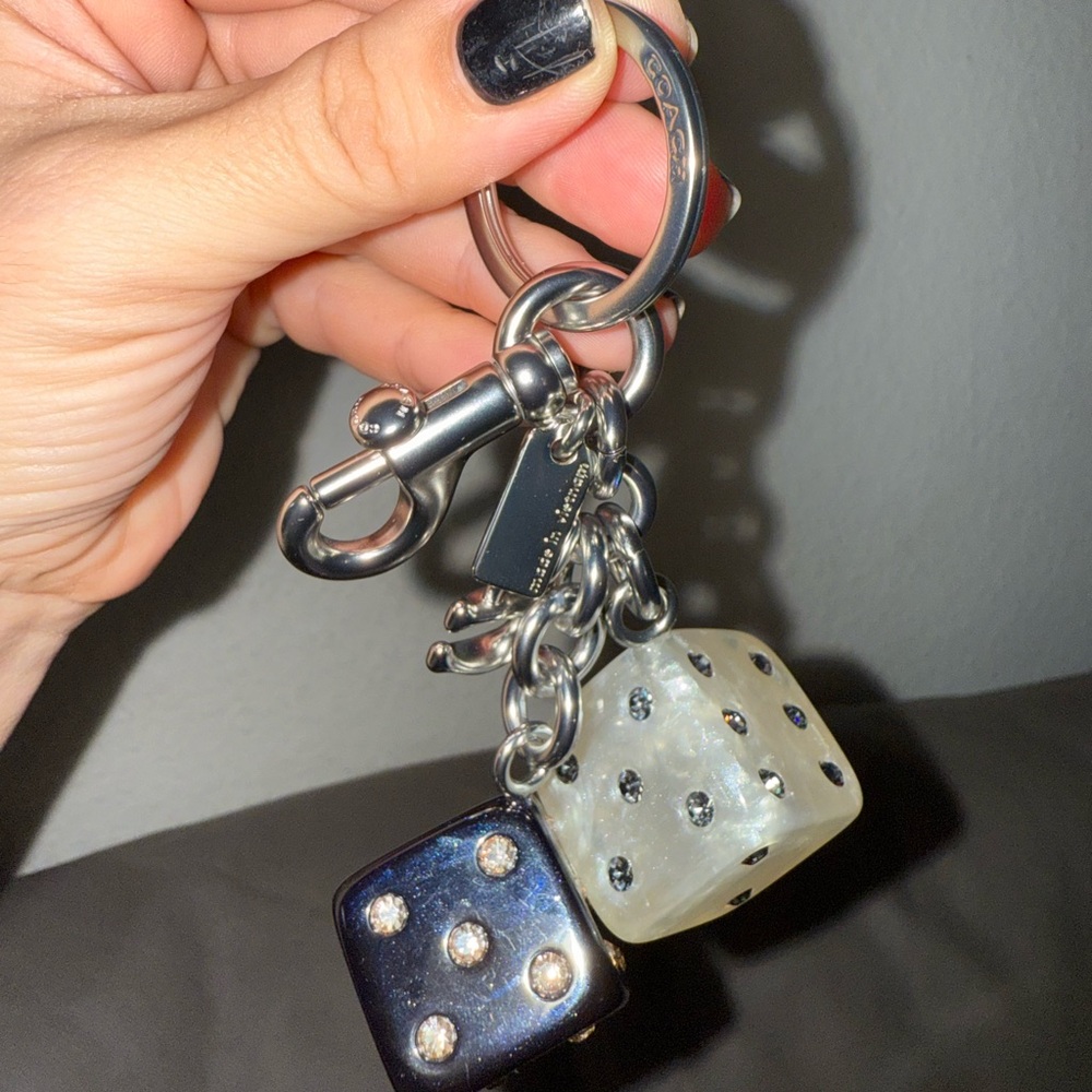 Coach Silver & Pearl Keychain Charm